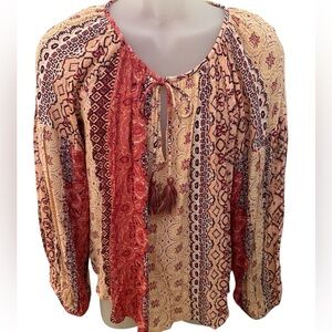 NWT LOVESTITCH Love Stitch Boho Blouse Top Women S Small
